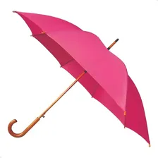 Guarda Chuva Rosa Cabo Madeira Varetas fibra Foto mini 1
