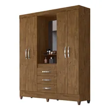 Guarda-roupa 04 Portas 03 Gavetas Capri Castanho Wood Moval Foto mini 1