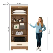 Guarda-roupa 2 Portas 1 Gaveta Smart Plus Espresso Móveis Foto mini  3