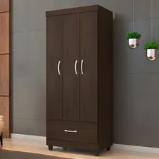 Guarda Roupa 3 Portas 1 Gaveta Prince D02 Ebano Touch Cor Marrom Foto mini 2