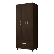 Guarda Roupa 3 Portas 1 Gaveta Prince D02 Ebano Touch Cor Marrom Foto mini 1