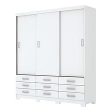 Guarda-roupa 3 Portas Deslizantes Uran - Henn Cor Branco Foto mini 1