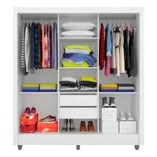Guarda Roupa 3 Portas Vivian Com Espelho Branco Foto mini  3