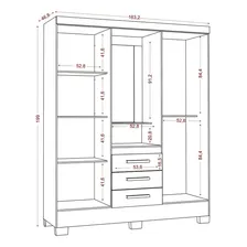 Guarda-roupa 4 Portas 3 Gavetas Paris Atacama Ei Foto mini 4