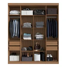 Guarda-roupa 4 Portas 4 Gavetas Com Cabideiro E Maleiro Foto mini 2