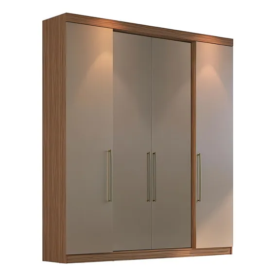 Guarda-roupa 4 Portas 4 Gavetas Com Cabideiro E Maleiro Foto 1