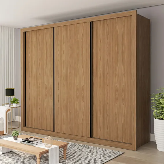 Guarda Roupa Casal 3 Portas 6 Gavetas Nápoli Espresso Foto 1