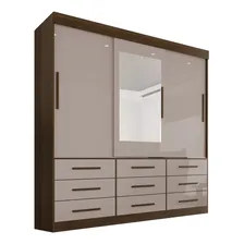 Guarda Roupa Casal 3 Portas 9 Gavetas Com Espelho Luana Foto mini  2
