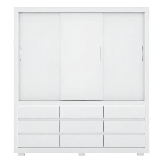 Guarda Roupa Casal 3 Portas Dem贸bile Detroit Cor Branco Foto 1