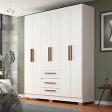 Guarda-roupa Casal 6 Portas 3 Gavetas Branco - Decibal Foto mini 2