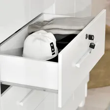 Guarda-roupa Casal 6 Portas 3 Gavetas Com Chave Mumbai Mdp Branco Foto mini 4
