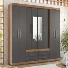 Guarda Roupa Casal 8 Portas 4 Gavetas Nápoles Com Espelhos Foto mini 1