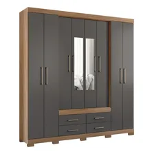 Guarda Roupa Casal 8 Portas 4 Gavetas Nápoles Com Espelhos Foto mini 3