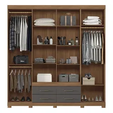 Guarda Roupa Casal 8 Portas 4 Gavetas Nápoles Com Espelhos Foto mini 2