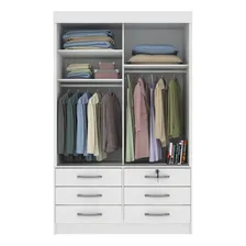 Guarda-roupa Casal Chicago 2 Portas 6 Gavetas Branco - Tcil Foto  mini 1
