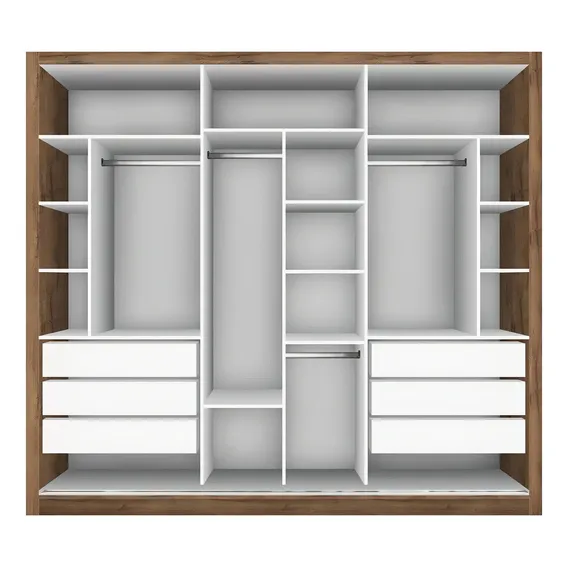 Guarda Roupa Casal Com 3 Espelho 3 Portas Yescasa Cdwt Foto 1
