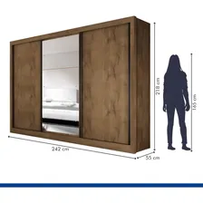 Guarda Roupa Casal Com 3 Espelho 3 Portas Yescasa Cdwt Foto mini  3