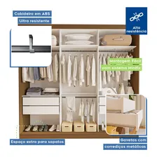 Guarda Roupa Casal Com Espelho 3 Portas De Correr 4 Df Foto mini 4