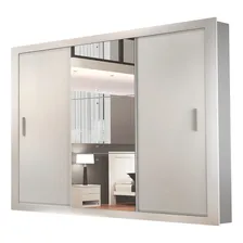 Guarda Roupa Casal Com Espelho 3 Portas De Correr Iiwt Cor Branco Foto mini 2