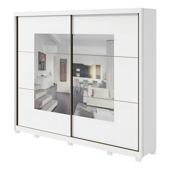 Guarda Roupa Casal Com Espelho Toronto Plus Lopas - Branco Foto 1