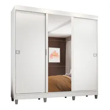 Guarda-roupa Casal Madesa Napoli 3 Portas C Espelho Com Pés Cor Branco Foto mini  2