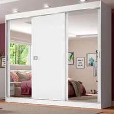 Guarda-roupa Casal Madesa Napoli 3 Portas Com Espelho Cor Branco Foto  mini 1