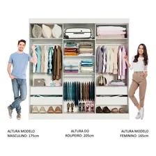 Guarda-roupa Casal Madesa Veneza 3 Portas Correr C Espelho Cor Branco Foto mini 4