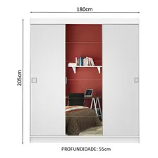Guarda-roupa Casal Madesa Veneza 3 Portas Correr C Espelho Cor Branco Foto mini 3