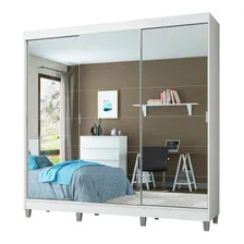 Guarda-roupa Casal Madesa Veneza 3 Portas Correr Com Espelho Cor Branco Foto mini  2