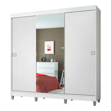 Guarda-roupa Casal Madesa Veneza 3 Portas Correr Com Espelho Cor Branco Foto mini 4