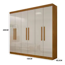 Guarda-roupa Casal Malibu 6 Pt Imbuia E Off White Foto mini 1
