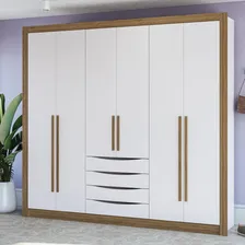 Guarda-roupa Casal Mdf Kappesberg 6 Pt 4 Gav Branco/nogueira Foto  mini 1