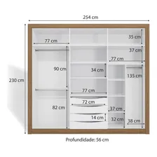 Guarda-roupa Casal Mdf Kappesberg 6 Pt 4 Gav Branco/nogueira Foto mini  3