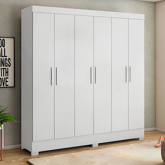 Guarda-roupa Casal Prático 6 Pt 3 Gv Branco Foto 1