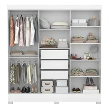 Guarda-roupa Casal Prático 6 Pt 3 Gv Branco Foto mini  2