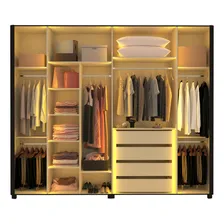 Guarda Roupa Casal Reflecta Led Innova Preto - Gelius Foto mini  2