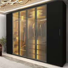 Guarda Roupa Casal Reflecta Led Innova Preto - Gelius Foto  mini 1
