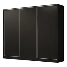 Guarda Roupa Casal Royale Madesa 3 Portas Correr Mdf Preto Foto mini 2