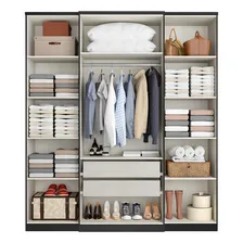Guarda-roupa Casal Thb Splendore Glass, 4 Portas, Preto Foto mini 3