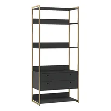 Guarda Roupa Closet Industrial Solteiro 2 Gavetas Sapateira Cor Guarda Roupa Closet Preto Foto mini 1