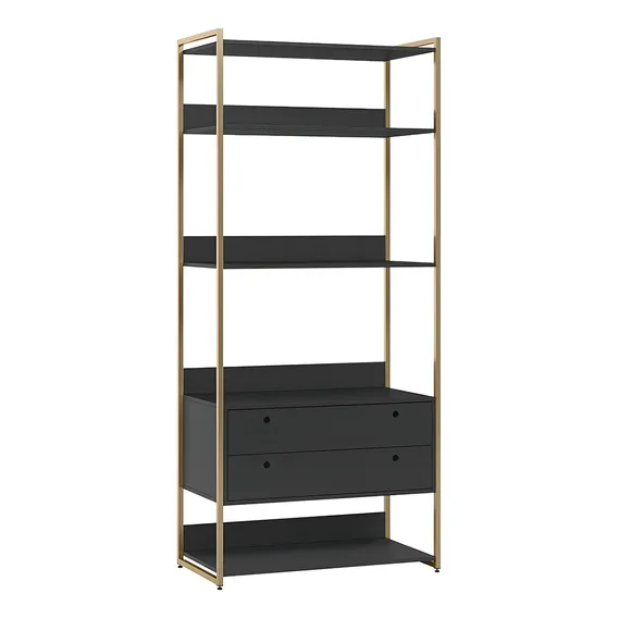 Guarda Roupa Closet Industrial Solteiro 2 Gavetas Sapateira Cor Guarda Roupa Closet Preto Foto 1
