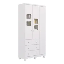 Guarda Roupa De Bebê 3 Portas 3 Gavetas Uli Móveis Hewt Cor Blanco Foto mini 1