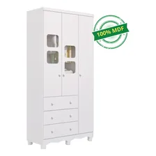 Guarda Roupa De Bebê 3 Portas 3 Gavetas Uli Móveis Hewt Cor Blanco Foto mini 4