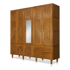 Guarda-roupa Imperatriz 5 Portas Castanho Com Espelho Wt Foto mini 3