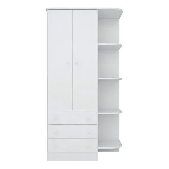 Guarda Roupa Infantil 2 Portas Doce Sonho Branco - Qmovi Foto 1