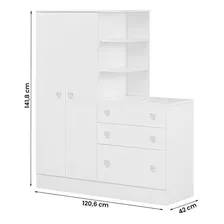 Guarda-roupa Infantil Doce Sonho 2 Portas Branco - Qmovi Foto mini 2