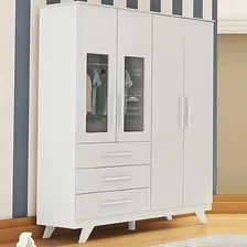 Guarda Roupa Infantil Retr么 4 Portas 3 Gavetas M贸veis Peroba Foto mini 3