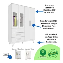 Guarda Roupa Infantil Retr么 4 Portas 3 Gavetas M贸veis Peroba Foto mini 4