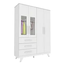 Guarda Roupa Infantil Retr么 4 Portas 3 Gavetas M贸veis Peroba Foto mini 1