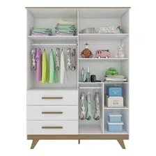 Guarda Roupa Infantil Retr么 4 Portas 3 Gavetas M贸veis Peroba Foto mini 2